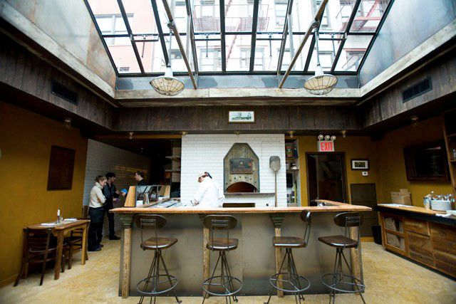 (Katie Sokoler/ Gothamist) Emporio: Get to this Nolita Italian spot from the owners of Williamsburg's Aurora on the early side, and be rewarded with free bar snacks like salami, cheeses and orzo from 5 to 6:30 p.m. (with the purchase of a drink, natch.) Surely you can find a glass of wine to your liking from their sizable collection of bottles. 231 Mott St, (212) 966-1234